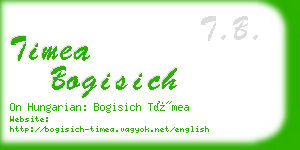 timea bogisich business card